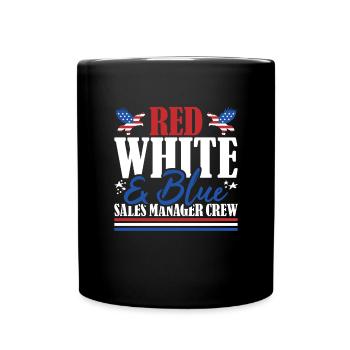 Veteran US Flag Red White & Blue Sales Manager - Tasse einfarbig - Schwarz - Vorne