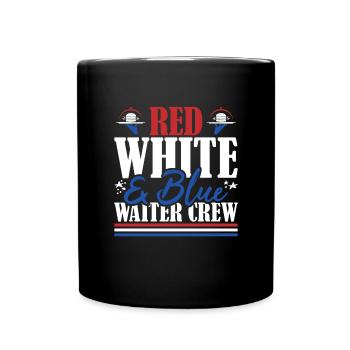 Veteran US Flag Red White & Blue Waiter Crew - Tasse einfarbig - Schwarz - Vorne