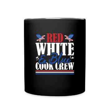 Veteran US Flag Red White & Blue Cook Crew - Tasse einfarbig - Schwarz - Vorne