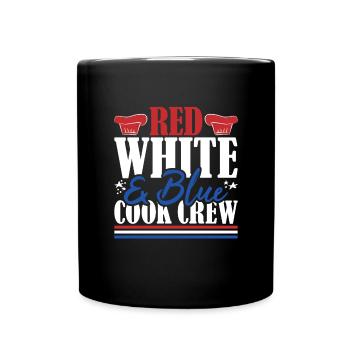Veteran US Flag Red White & Blue Cook Crew - Full Colour Mug - black - Front