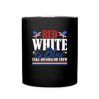 Veteran US Flag Red White & Blue Cake Decorator - Full Colour Mug - black - Front