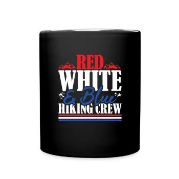 Veteran US Flag Red White & Blue Hiking Crew - Full Colour Mug - black - Front