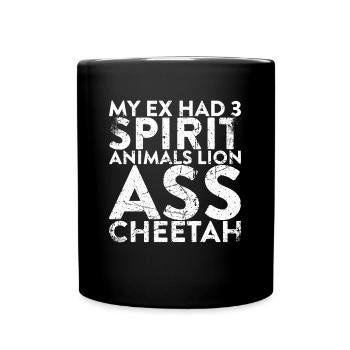 Mon ex avait 3 animaux fantômes Lion Ass Cheetah Pour - Mug uni - noir - Devant