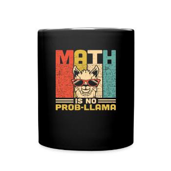 Mathe ist kein Prob-Lama - Tasse einfarbig - Schwarz - Vorne