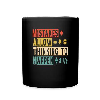 Mistakes Allow Thinking To Happen Maths - Full Colour Mug - black - Front