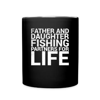 Père et fille Partenaire de pêche pour la vie - Mug uni - noir - Devant