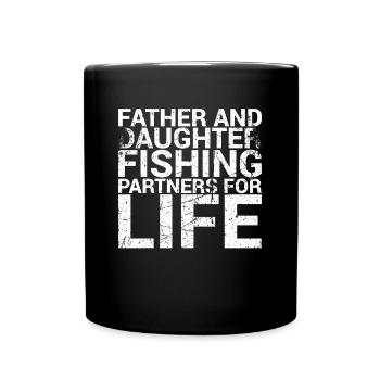 Père et fille Partenaire de pêche pour la vie - Mug uni - noir - Devant