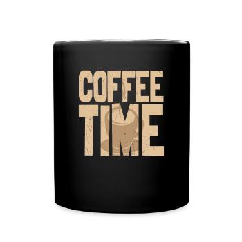 Coffee Time Kaffeeliebhaber - Tasse einfarbig - Schwarz - Vorne