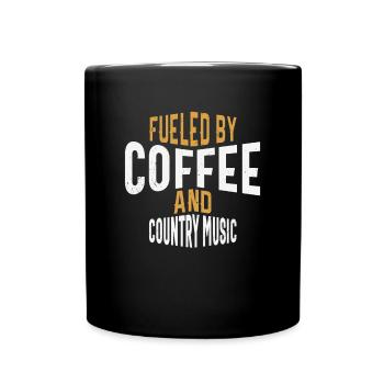 Alimenté par le café et la musique country - Mug uni - noir - Devant