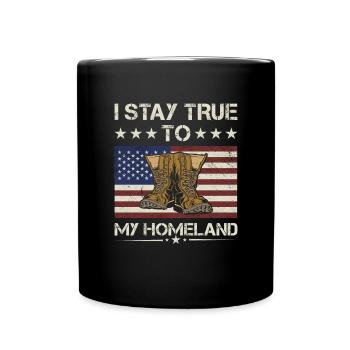 America I Stay True To My Homeland Army Veteran - Full Colour Mug - black - Front