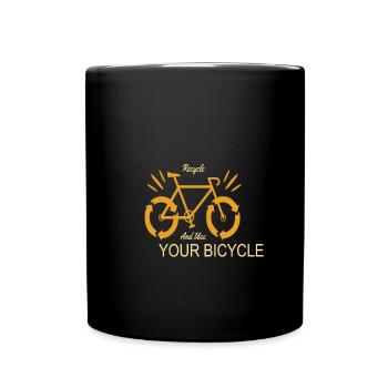 Recyclez et utilisez la protection de la terre de votre vélo - Mug uni - noir - Devant