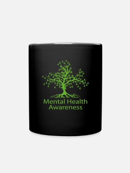 Bewusstsein für psychische Gesundheit - Tasse einfarbig - Schwarz