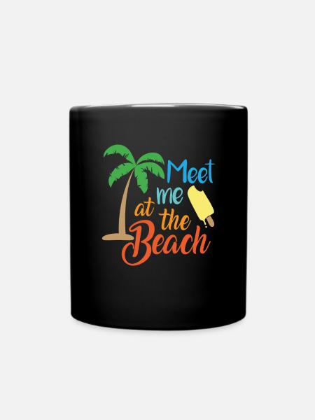 Rencontrez-moi à la plage Citations - Mug uni - noir