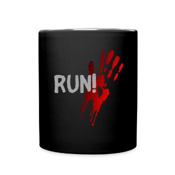 run halloween spruch geschenk idee - Tasse einfarbig - Schwarz - Vorne