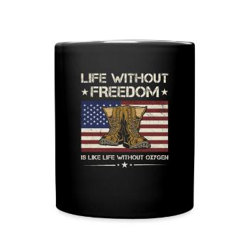 La vie sans liberté est comme aucun vétéran de l’oxygène - Mug uni - noir - Devant