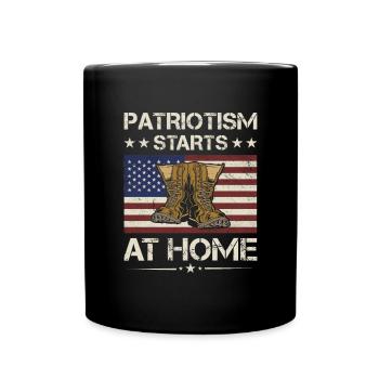 Le patriotisme américain commence à l’intérieur Vétéran de l’armée - Mug uni - noir - Devant