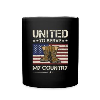 L’Amérique unie pour servir mon pays vétéran de l’armée - Mug uni - noir - Devant