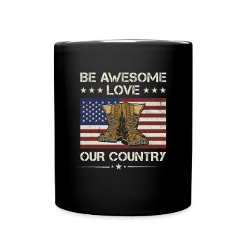 L’Amérique soyez génial Aimez notre pays Vétéran de l’armée - Mug uni - noir - Devant