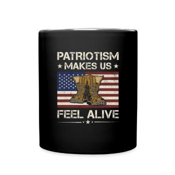 America Patriotism Makes Us Feel Alive Veteran - Tasse einfarbig - Schwarz - Vorne