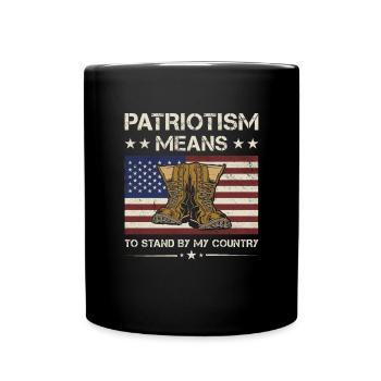 Patriotism Means To Stand By Country Army Veteran - Full Colour Mug - black - Front