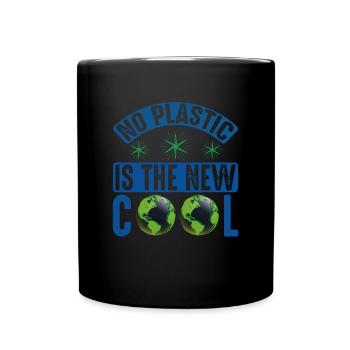 Aucun plastique n’est le support de protection de la mer fraîche - Mug uni - noir - Devant