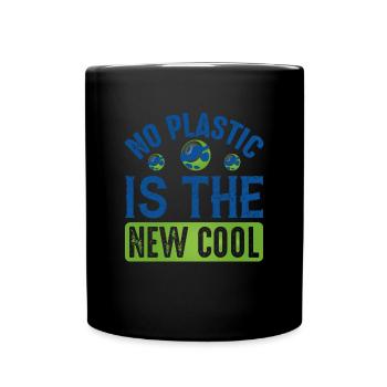 Aucun plastique n’est le support de protection de la mer fraîche - Mug uni - noir - Devant