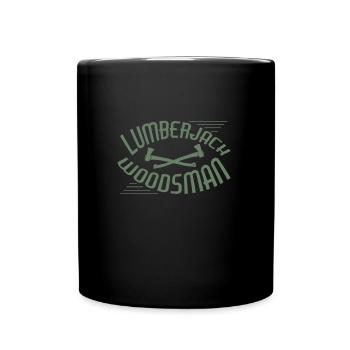 Holzfäller Förster Waldarbeiter Sprüche - Tasse einfarbig - Schwarz - Vorne