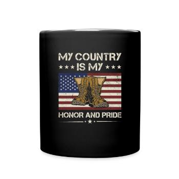 L’Amérique Mon pays est mon honneur et ma fierté vétéran - Mug uni - noir - Devant