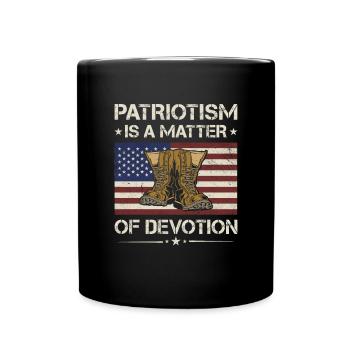 America Patriotism Is A Matter Of Devotion Veteran - Full Colour Mug - black - Front