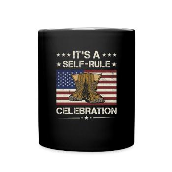 America It's A Self Rule Celebration Army Veteran - Full Colour Mug - black - Front