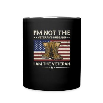 Pas le mari des vétérans Je suis le vétéran vétéran - Mug uni - noir - Devant