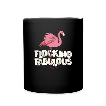 Beflockung fabelhaft - Tasse einfarbig - Schwarz - Vorne