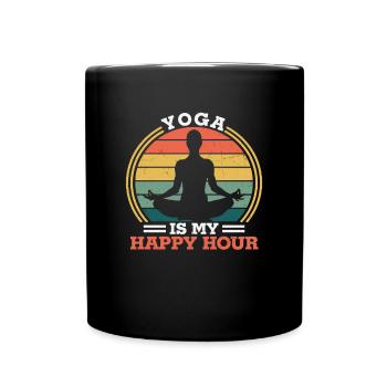 Yoga Is My Happy Hour Yoga Citations - Mug uni - noir - Devant