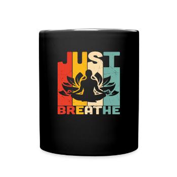 Just Breath Yoga Qutoes - Mug uni - noir - Devant