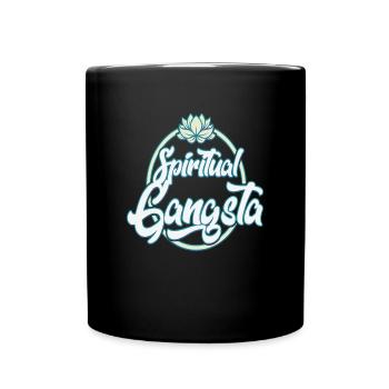 Spiritual Gangsta Meditation Quotes - Full Colour Mug - black - Front