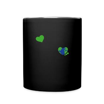 Peace Love Earth Earth Protection Support - Full Colour Mug - black - Front