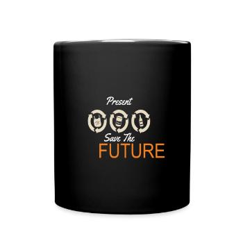 Recycle The Present Save The Future Earth - Full Colour Mug - black - Front