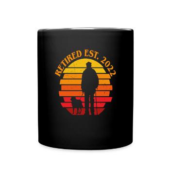 Retired Est, 2022 Ruhestand Retro Vintage Sonnenuntergang - Tasse einfarbig - Schwarz - Vorne