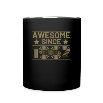 Awesome since 1962 60th birthday retro - Full Colour Mug - black - Front