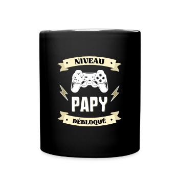 niveau papy débloqué annonce grossesse papi futur - Mug uni - noir - Devant