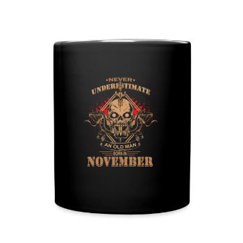 Vieil homme qui a son anniversaire en novembre - Mug uni - noir - Devant