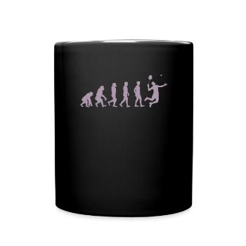 Badminton Evolution Geschenk - Tasse einfarbig - Schwarz - Vorne