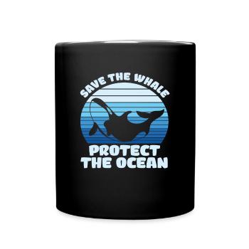 Save The Whale Protect The Ocean - Full Colour Mug - black - Front