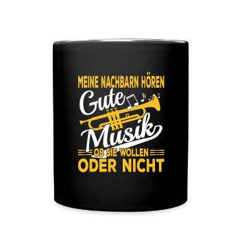 Trompete Musiker - Tasse einfarbig - Schwarz - Vorne