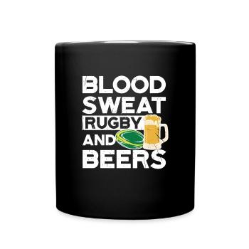 Blood Sweat And Beers Afrique du Sud Rugby - Mug uni - noir - Devant