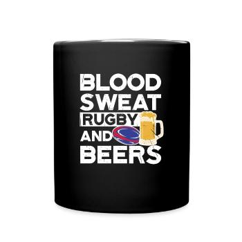 Blood Sweat And Beers France Rugby - Full Colour Mug - black - Front