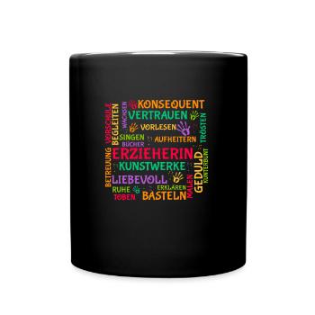 Erzieherin Brainstorming Shirt - Tasse einfarbig - Schwarz - Vorne
