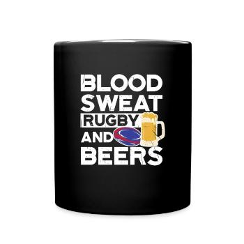 Blood Sweat Rugby And Beers New Zealand Rugby - Tasse einfarbig - Schwarz - Vorne