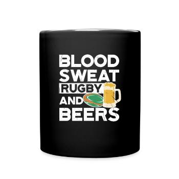 Blood Sweat Rugby And Beers Ireland Rugby - Full Colour Mug - black - Front