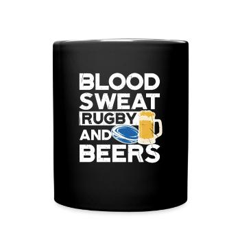 Blood Sweat Rugby et bières Écosse Rugby - Mug uni - noir - Devant